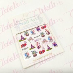 Decoración sticker  tattoo VINTAGE para uñas aprox de 6.5x5cm por planilla, surtido sin blister (PB)