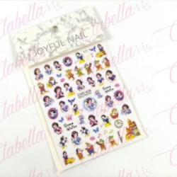 Decoración sticker BLANCANIEVES para uñas aprox de 7.2×9.2cm por planilla, surtido (PB)