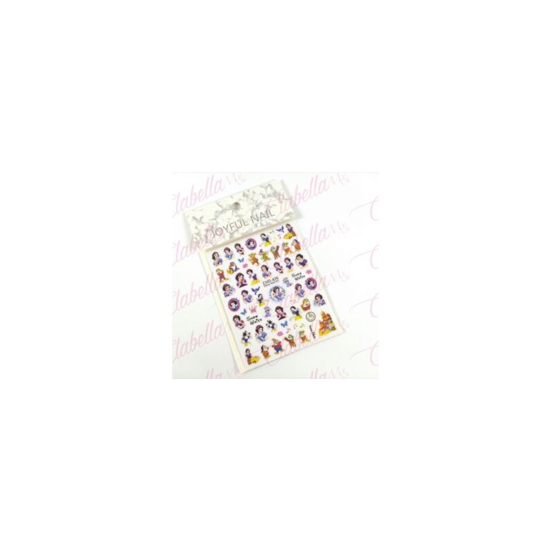 Decoración sticker BLANCANIEVES para uñas aprox de 7.2×9.2cm por planilla, surtido (PB)