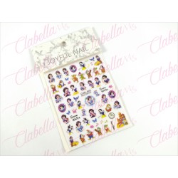Decoración sticker BLANCANIEVES para uñas aprox de 7.2×9.2cm por planilla, surtido (PB)