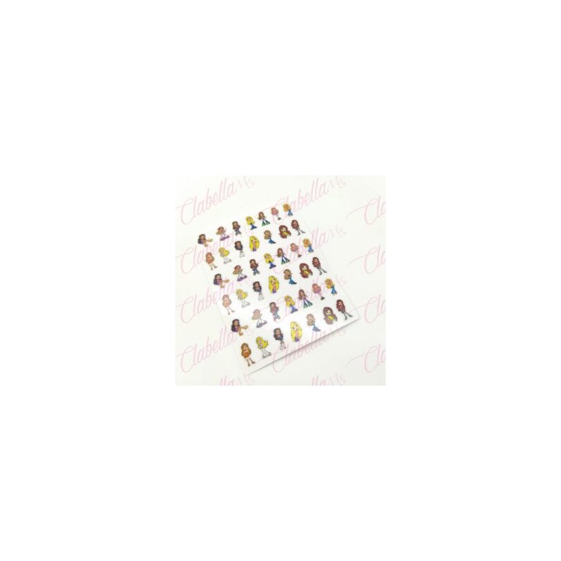 Decoración sticker Bratz para uñas aprox de 6.5×8.5cm por planilla, surtido (PB)