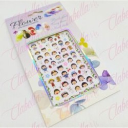 Decoración sticker CHIBI MARUKO CHAN para uñas aprox de 6.5×9.5cm por planilla, surtido (PB)