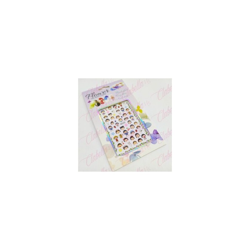 Decoración sticker CHIBI MARUKO CHAN para uñas aprox de 6.5×9.5cm por planilla, surtido (PB)