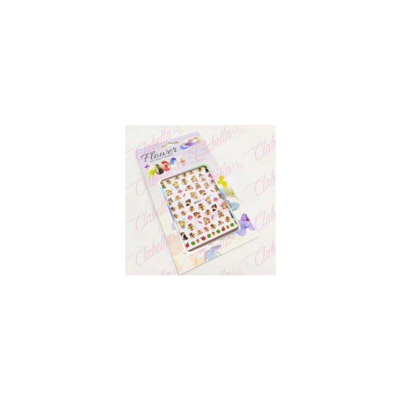 Decoración sticker de ARDILLAS para uñas aprox de 6.5×9.5cm por planilla, surtido (PB)