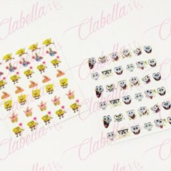 Decoración sticker de BOB ESPONJA para uñas aprox de 6.5×8.5cm por planilla, surtido