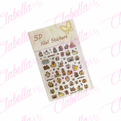 Decoración sticker de CAPIBARAS para uñas aprox de 7.8x10xcm por planilla, surtido