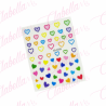 Decoración sticker de CORAZÓN para uñas aprox de 8x10cm por planilla, surtido A-LQ58 (NO san valentín, Corazón)
