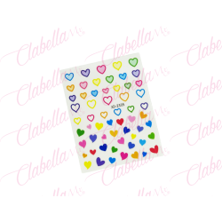 Decoración sticker de CORAZÓN para uñas aprox de 8x10cm por planilla, surtido A-LQ58 (NO san valentín, Corazón)