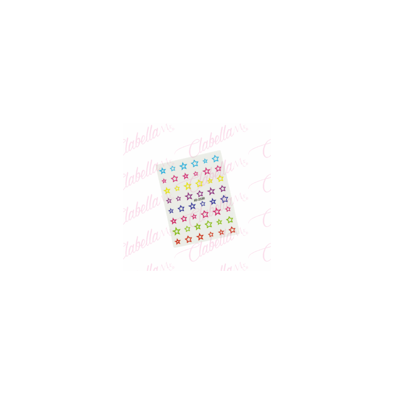 Decoración sticker de ESTRELLAS para uñas aprox de 8x10cm por planilla, surtido A-LQ58 (Oferta)