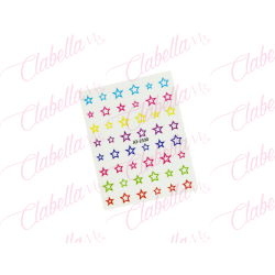 Decoración sticker de ESTRELLAS para uñas aprox de 8x10cm por planilla, surtido A-LQ58 (Oferta)