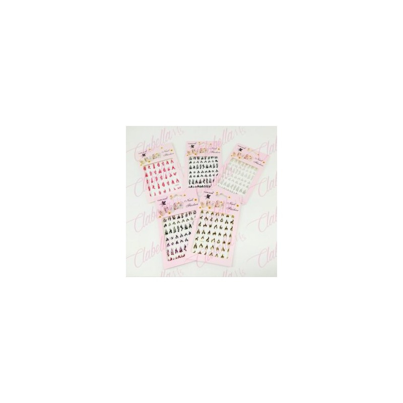 Decoración sticker de FLAMAS para uñas aprox de 9x15cm por planilla, surtido A25-ZT13 (PB)