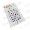Decoración sticker de FLORES NO METALICAS 3D para uñas aprox de 9x15cm por planilla, surtido