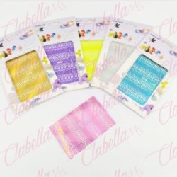 Decoración sticker de GRECAS DE COLOR para uñas aprox de 10×14.5cm por planilla, surtido A-Z41