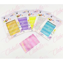 Decoración sticker de GRECAS DE COLOR para uñas aprox de 10×14.5cm por planilla, surtido A-Z41