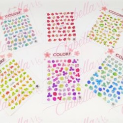 Decoración sticker de HOJAS-OTOÑO 3D para uñas aprox de 8x10cm por planilla, surtido