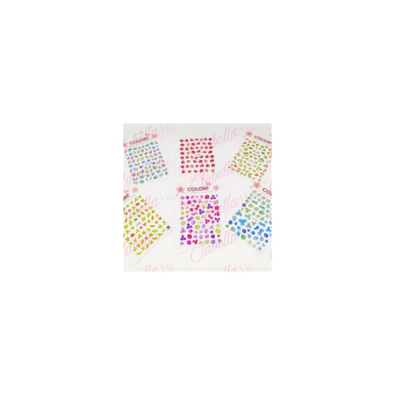 Decoración sticker de HOJAS-OTOÑO 3D para uñas aprox de 8x10cm por planilla, surtido