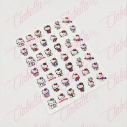 Decoración sticker de KITTY para uñas aprox de 6.5×8.5cm por planilla, por pieza