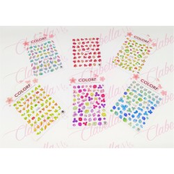 Decoración sticker de HOJAS-OTOÑO 3D para uñas aprox de 8x10cm por planilla, surtido