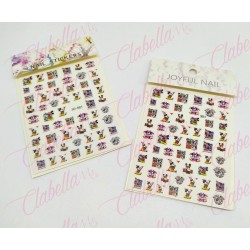 Decoración sticker de MARCAS CON MICKEY para uñas aprox de 7.8x10xcm por planilla, surtido