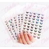 Decoración sticker de MARIPOSAS METALICAS para uñas aprox de 8x13cm por planillla, surtido