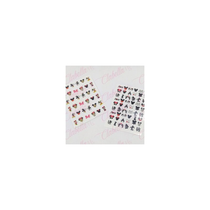 Decoración sticker de MICKEY para uñas aprox de 6.5×8.5cm por pieza, surtido (Presentación planilla grande) (Oferta)
