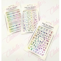 Decoración sticker de NAVIDAD TORNASOL para uñas aprox de 7.5x12cm por planilla, surtido (PB)