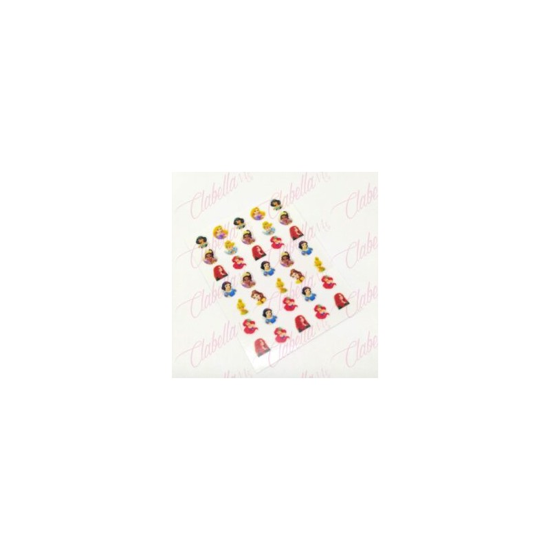 Decoración sticker de PRINCESAS para uñas aprox de 6.5×8.5cm por planilla, surtido