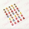 Decoración sticker de PRINCESAS para uñas aprox de 6.5×8.5cm por planilla, surtido