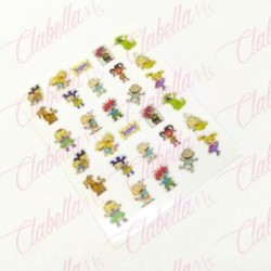Decoración sticker de RUGRATS para uñas aprox de 6.5×8.5cm por planilla, surtido
