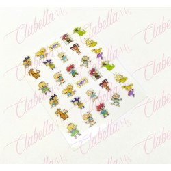 Decoración sticker de RUGRATS para uñas aprox de 6.5×8.5cm por planilla, surtido