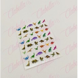 Decoración sticker DINOSAURIOS para uñas aprox de 6.5×8.5cm por planilla, surtido (PB)