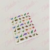 Decoración sticker DINOSAURIOS para uñas aprox de 6.5×8.5cm por planilla, surtido (PB)