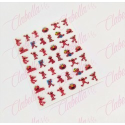 Decoración sticker ELMO para uñas aprox de 6.5×8.5cm por planilla, surtido (PB)