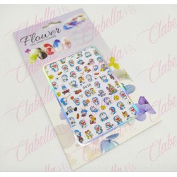 Decoración sticker DORAEMON para uñas aprox de 6.5×9.5cm por planilla, surtido