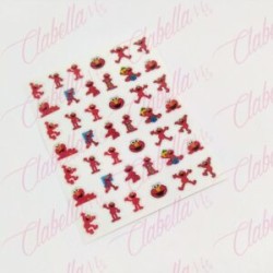 Decoración sticker ELMO para uñas aprox de 6.5×8.5cm por planilla, surtido (PB)