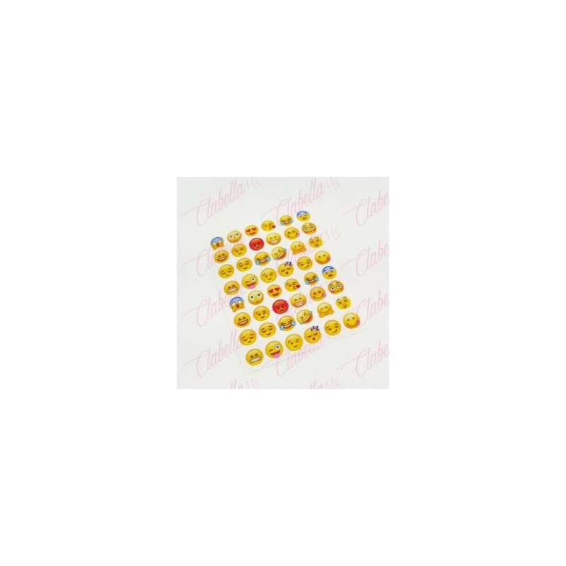 Decoración sticker EMOJI para uñas aprox de 6.5×8.5cm por planilla, surtido (PB)