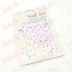 Decoración sticker FIGURAS SURTIDAS TORNASOL 3D para uñas aprox de 7.5x9cm   por pieza, surtido (PB) (Grande, NO chica)