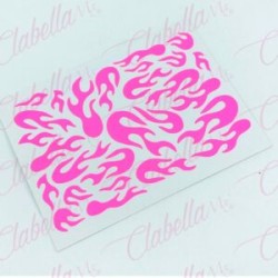 Decoración sticker FLAMAS NEÓN 3D  para uñas aprox de 6x8cm por pieza, surtido (PB)
