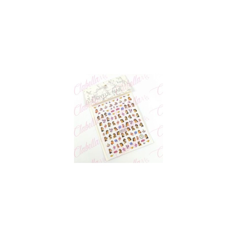Decoración sticker JAZMIN para uñas aprox de 7.2×9.2cm por planilla, surtido (Presentación planilla grande, Oferta)