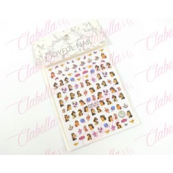 Decoración sticker JAZMIN para uñas aprox de 7.2×9.2cm por planilla, surtido (Presentación planilla grande, Oferta)