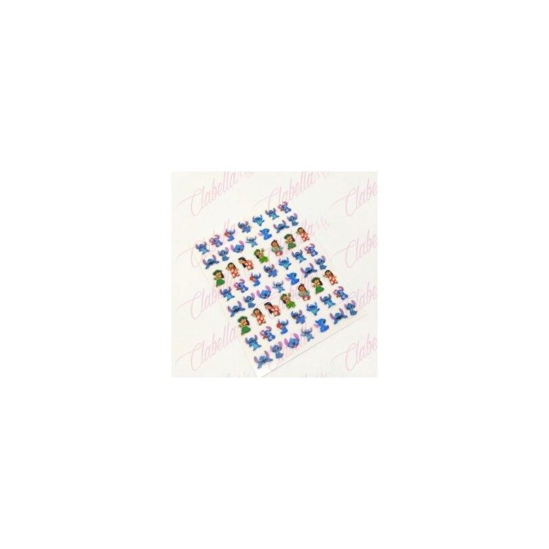 Decoración sticker LILO Y STITCH para uñas aprox de 6.5×8.5cm por planilla, surtido