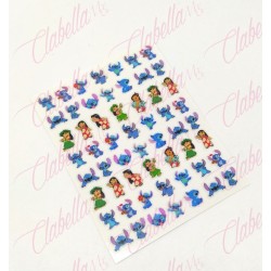 Decoración sticker LILO Y STITCH para uñas aprox de 6.5×8.5cm por planilla, surtido