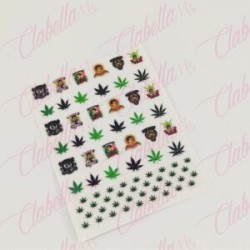Decoración sticker MALVÉRDE para uñas aprox de 6.5×8.5cm por planilla, surtido