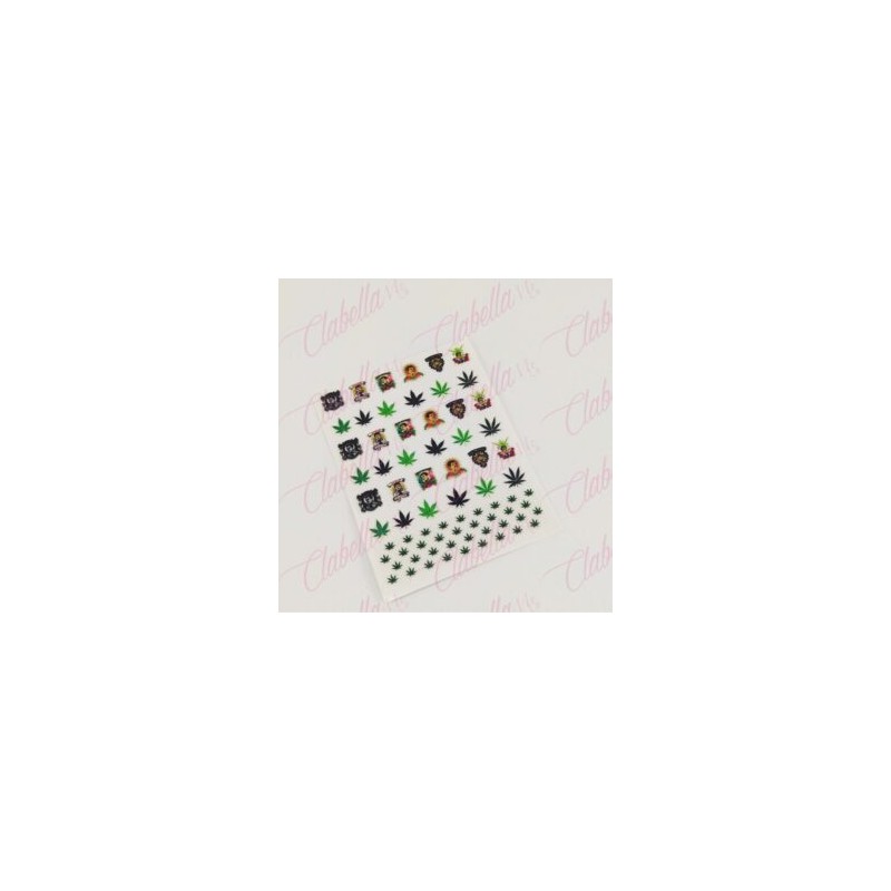 Decoración sticker MALVÉRDE para uñas aprox de 6.5×8.5cm por planilla, surtido