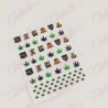 Decoración sticker MALVÉRDE para uñas aprox de 6.5×8.5cm por planilla, surtido