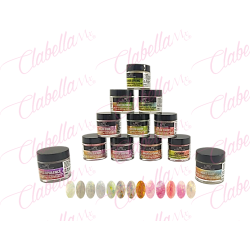 Acrílico JR Gold coast (Glitter fino con decoración) para uñas 12 piezas de 10gr-1/4oz por paquete 11A-210-11 (PB)