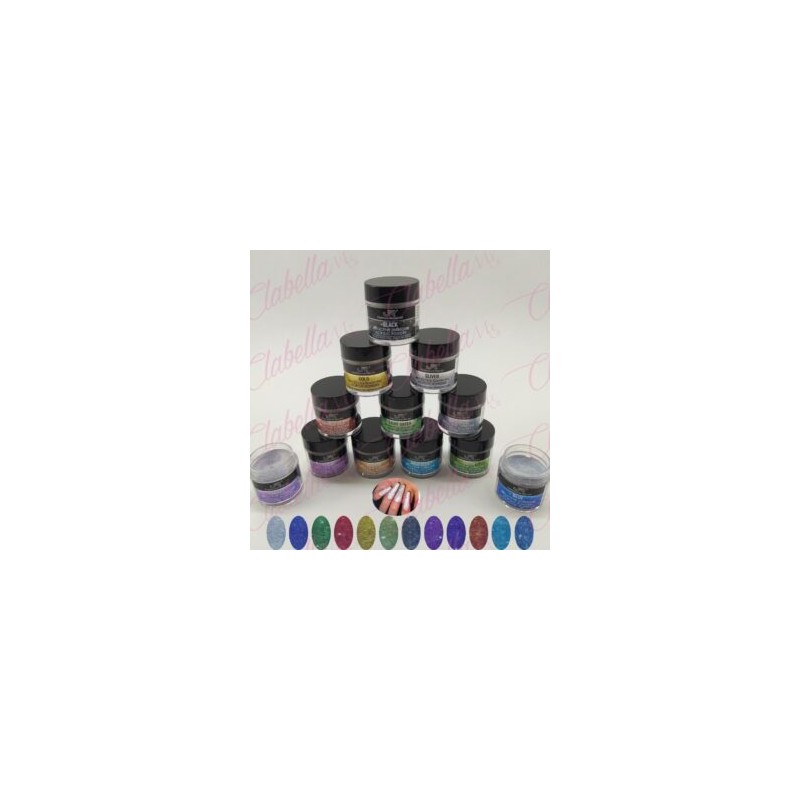 Acrílico JR Reflectiva diamond  para uñas 12 piezas de 10gr-1/4oz por paquete 11A-210-10  (Pb)