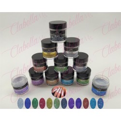 Acrílico JR Reflectiva diamond  para uñas 12 piezas de 10gr-1/4oz por paquete 11A-210-10  (Pb)