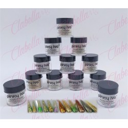Acrílico Pinky iva con glitter  para uñas 12 piezas de 10gr- 1/4oz por paquete. SZ-LQ5