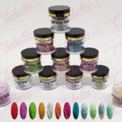 Acrílico Pinky iva con glitter gama I para uñas 12 piezas de 10gr-1/4oz por paquete. SZ-LQ90 (Pb)